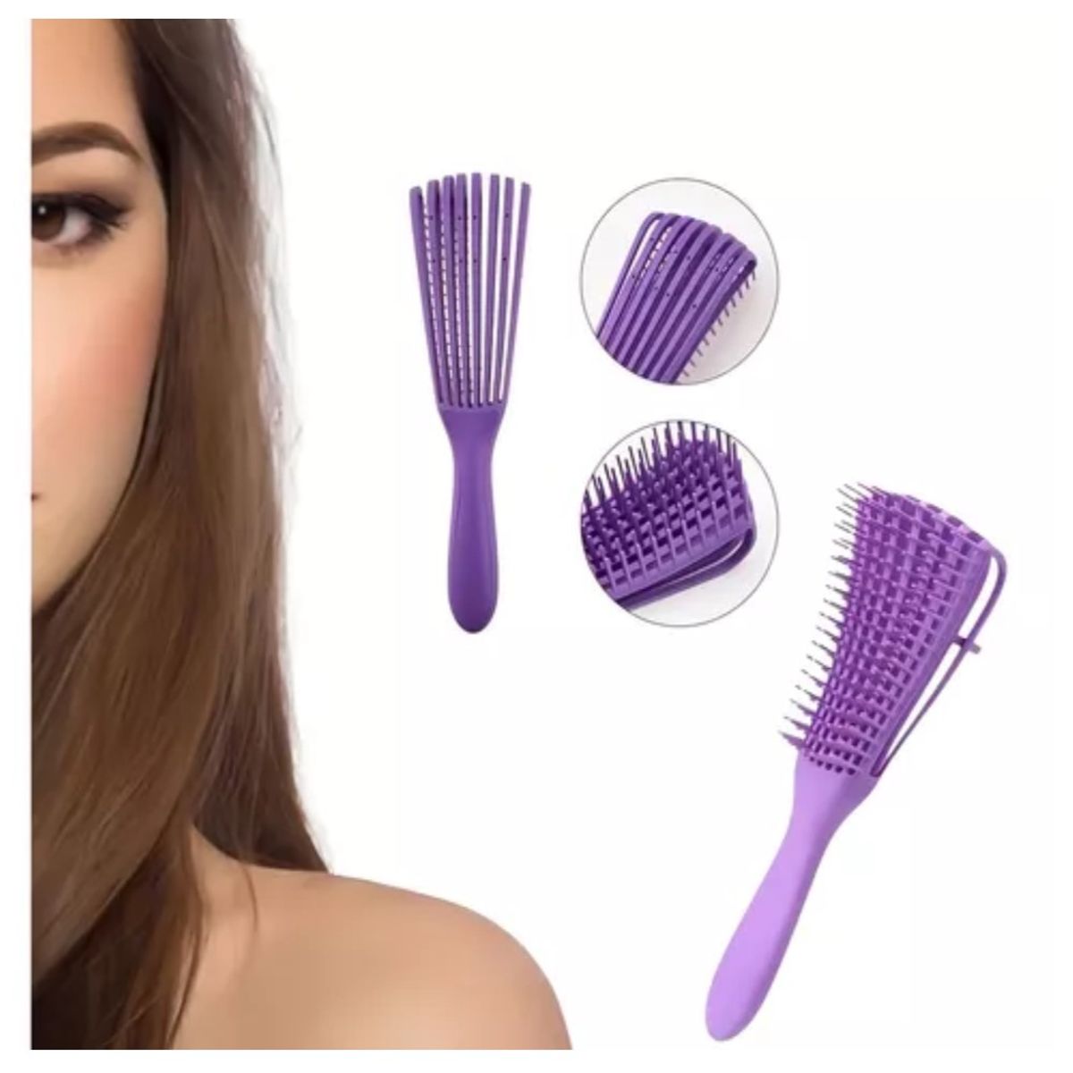 GENERICO - Peine Cepillo Flexible Desenredante para Cabello Rizos Afro Aleatorio