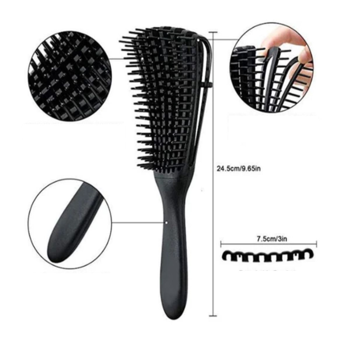 GENERICO - Peine Flexible Desenredante para Cabello Rizos Afro Color Aleatorio