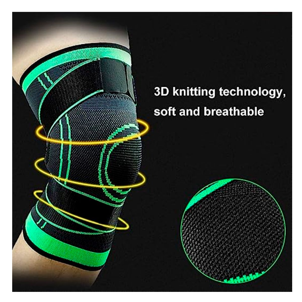 SEISA - Rodillera Deportiva Para Gym  Ajustable Para Entrenar Verde