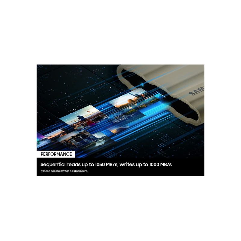 SAMSUNG - DISCO SSD Externo SAMSUNG T7 SHIELD 1TB USB C IP65 RESISTENTE NEGRO 1K