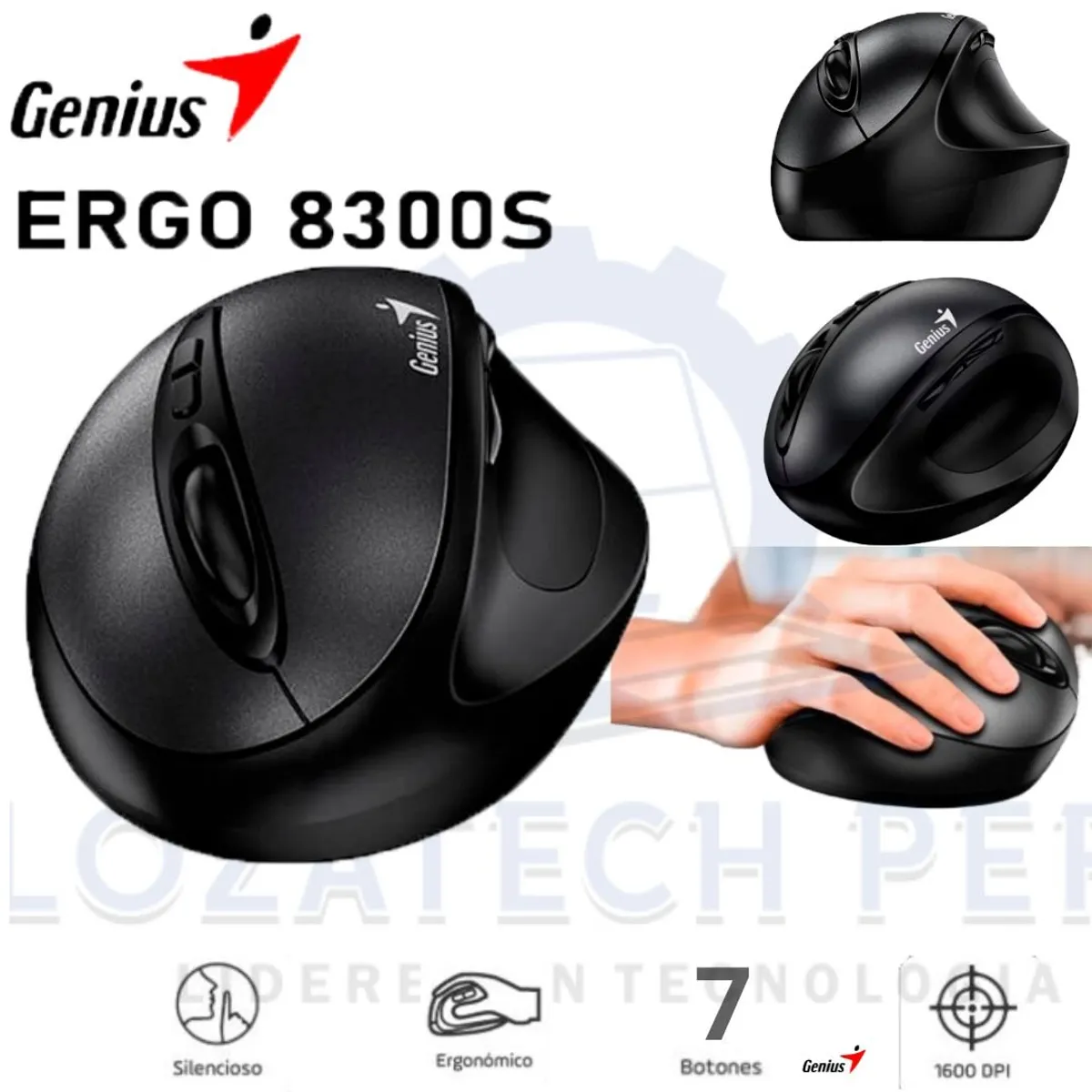 GENIUS - Mouse Genius Ergo 8300s Vertical Black