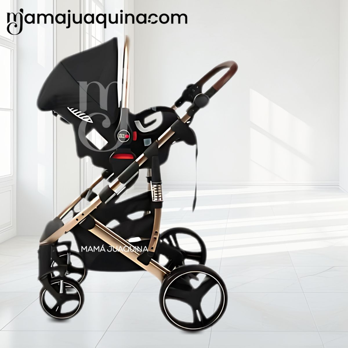 BABY - Coche Moisés Travel System «MARQUILIA» con Porta Bebé Black