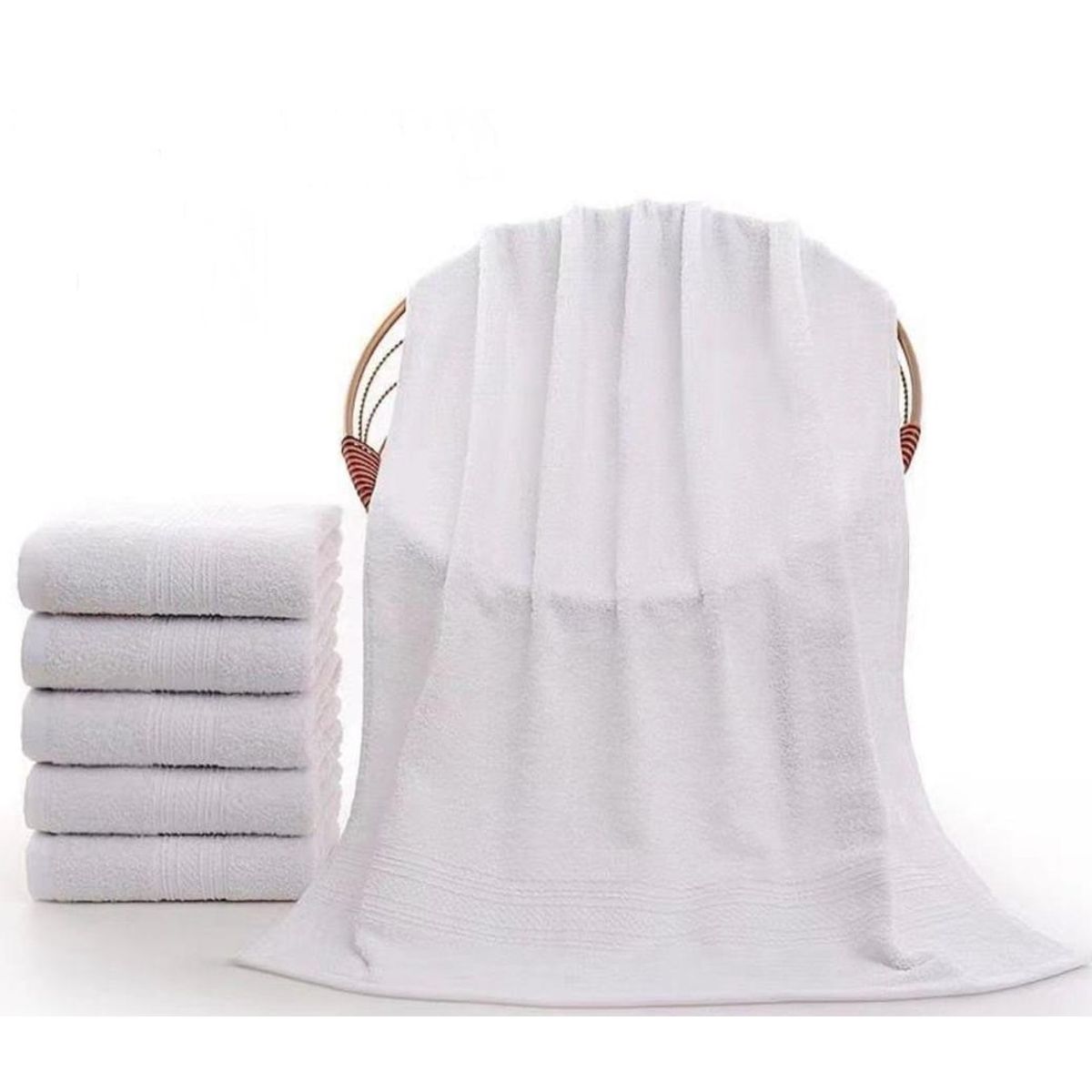 GENERICO - Toalla de Baño de Algodón 380gr 70x140cm Blanca