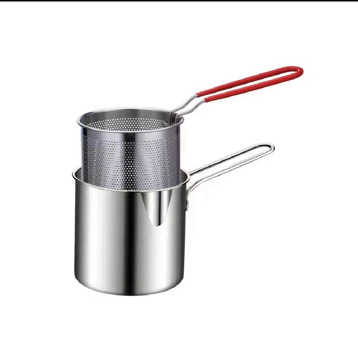 S&T - Olla Freidora de acero Inoxidable y filtro B-01