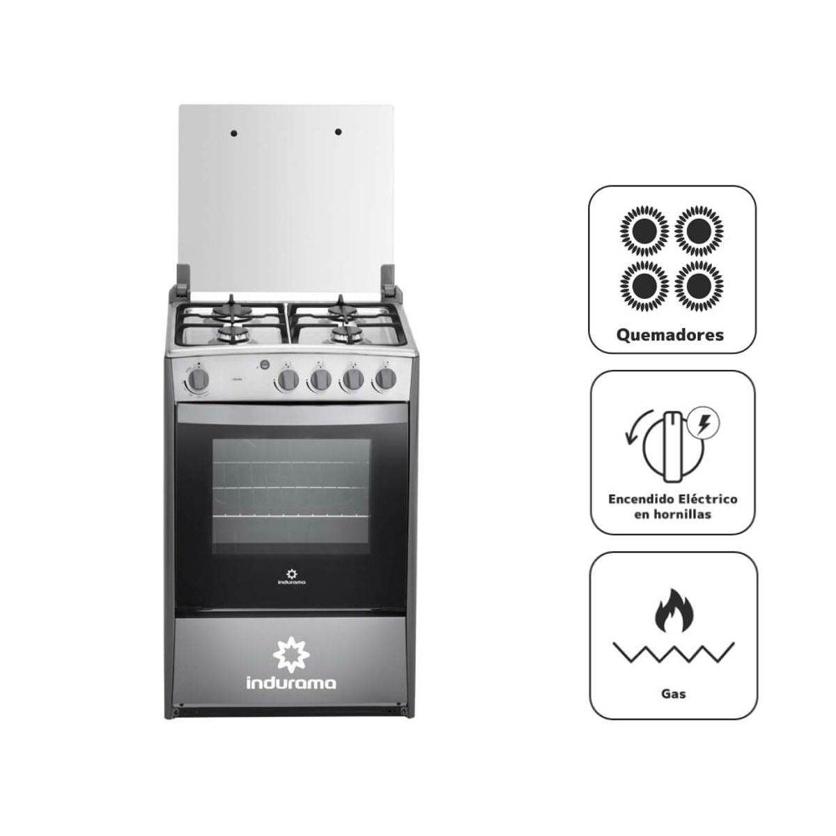 INDURAMA - Cocina a Gas INDURAMA 4 Quemadores CORUÑA Croma