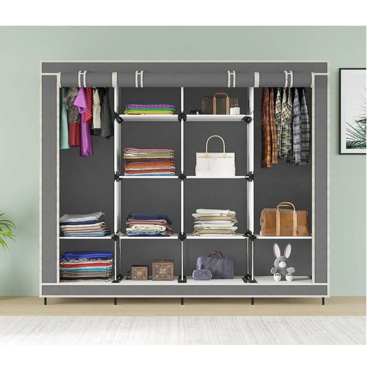 GENERICO - Ropero Organizador Armario Closet Armable 4Cuerpos 170x170 Aleatorio