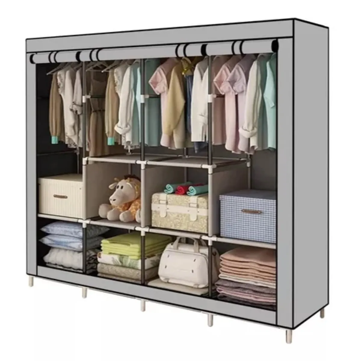 GENERICO - Ropero Organizador Armario Closet Armable 4Cuerpos 170x170 Aleatorio