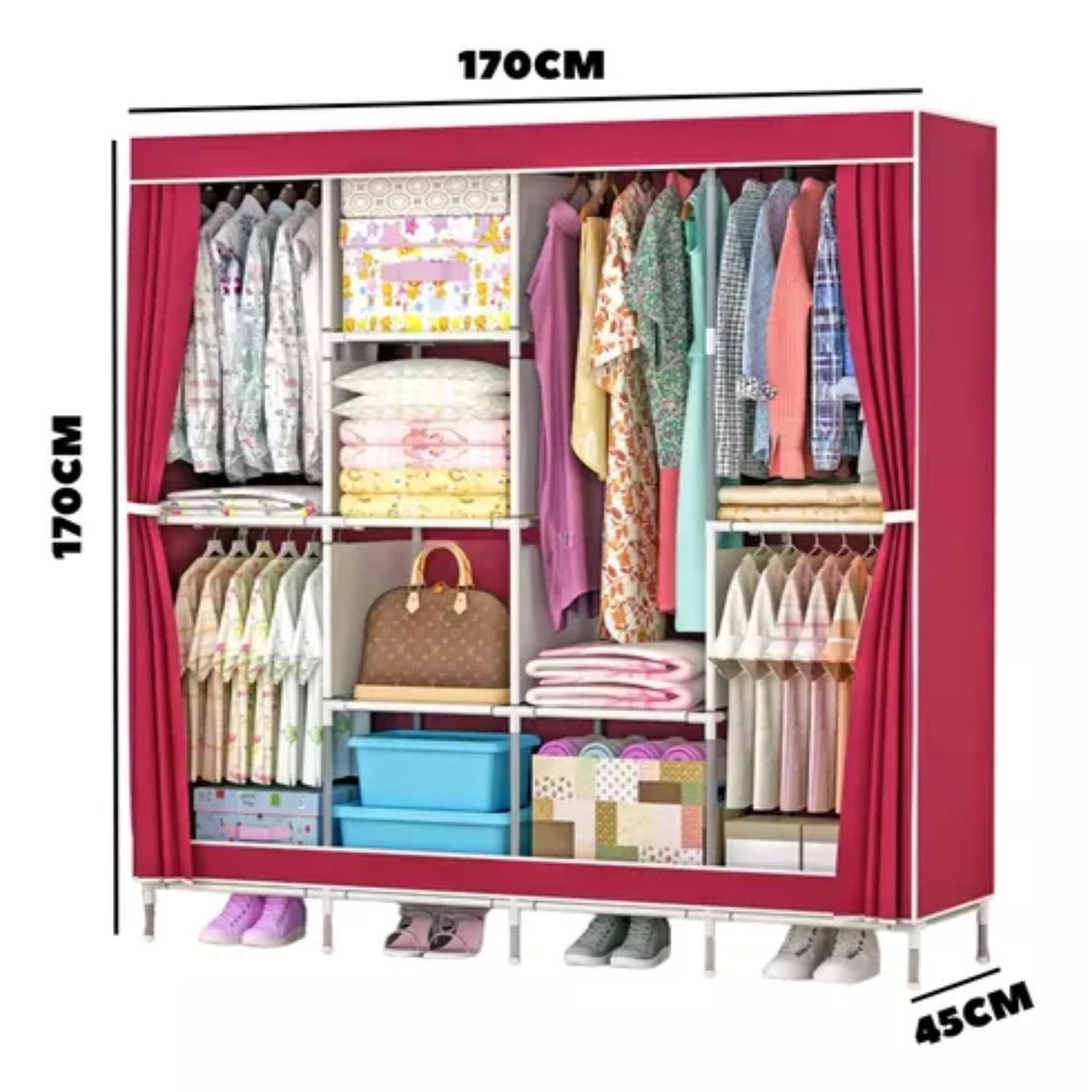 GENERICO - Ropero Organizador Armario Armable 4 Cuerpos 1.70 x 1.70 Aleatorio