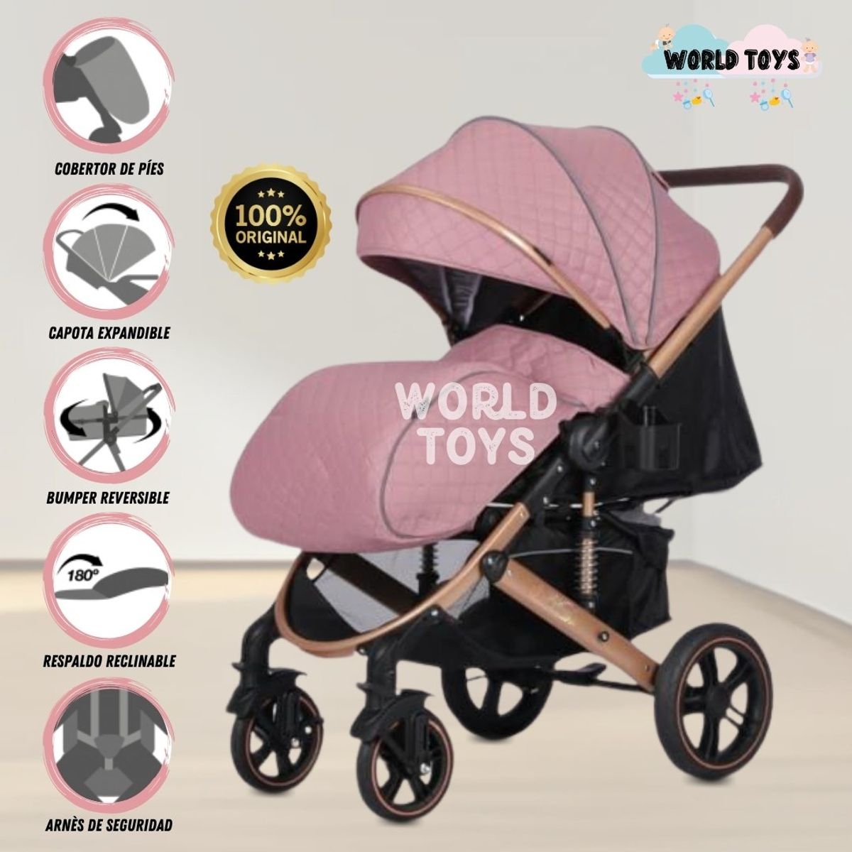 KIDS - Coche Cuna «SIOVHAN» Edición Limitada Pink