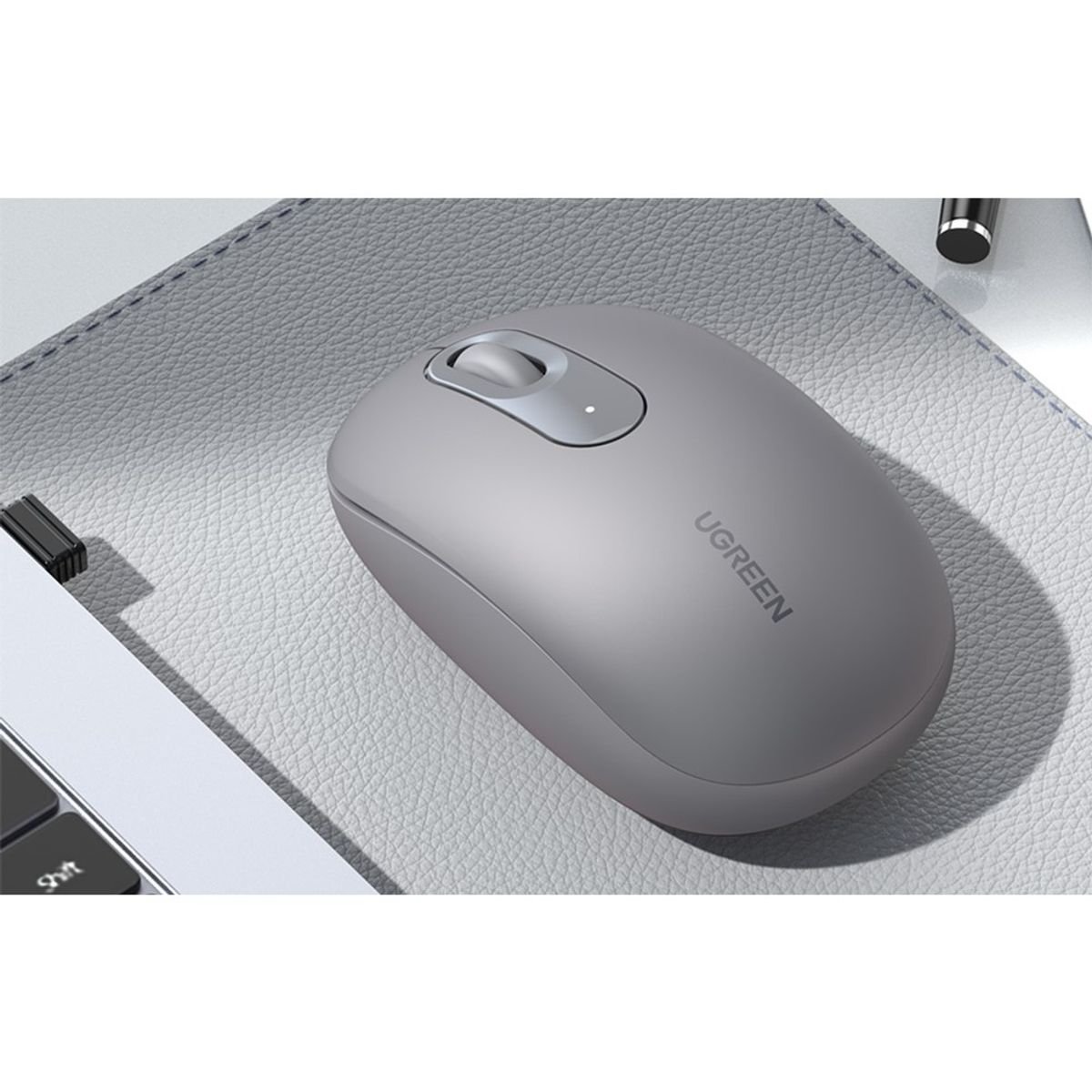 UGREEN - Ugreen Mouse Inalámbrico Bluetooth 2400 dpi Gris MU105 - 90669