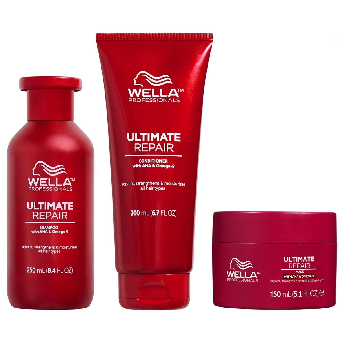 WELLA - Shampoo 250ml + Acondicionador + Mascarilla Wella Ultimate Repair