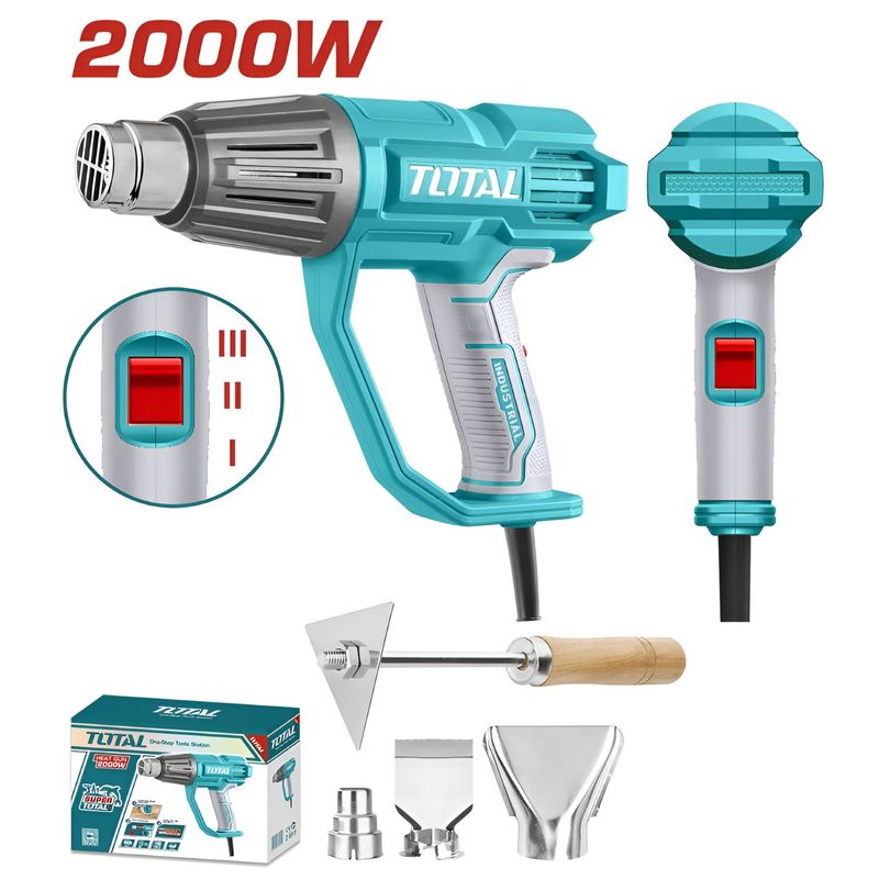 TOTAL TOOLS - PISTOLA DE CALOR INDUSTRIAL 2000W SECADOR GARANTIZADO-TB2006