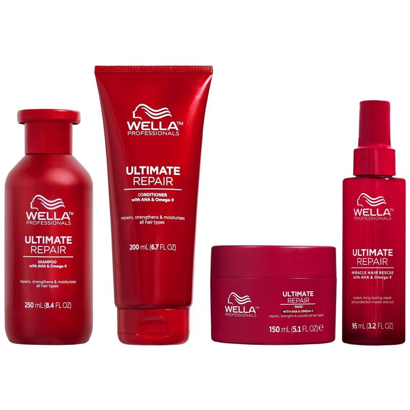 WELLA - Shampoo 250ml+ Acondicionador Mascarilla Miracle Wella Ultimate Repair