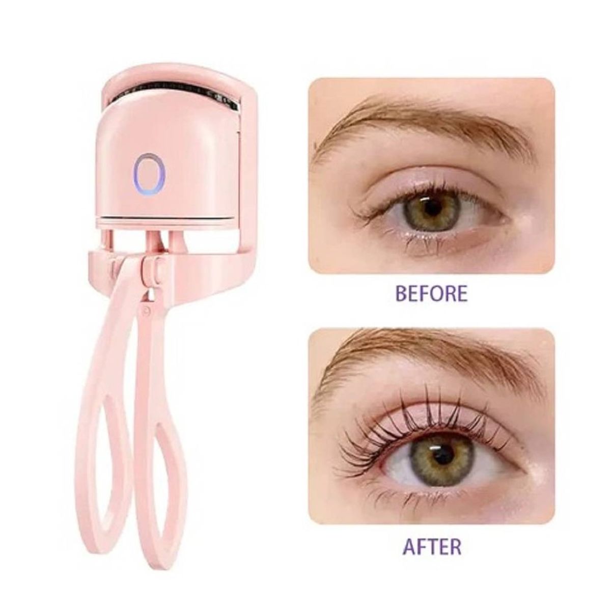 GENERICO - Rizador De Pestañas Térmico Eléctrico recargable USB Rosado