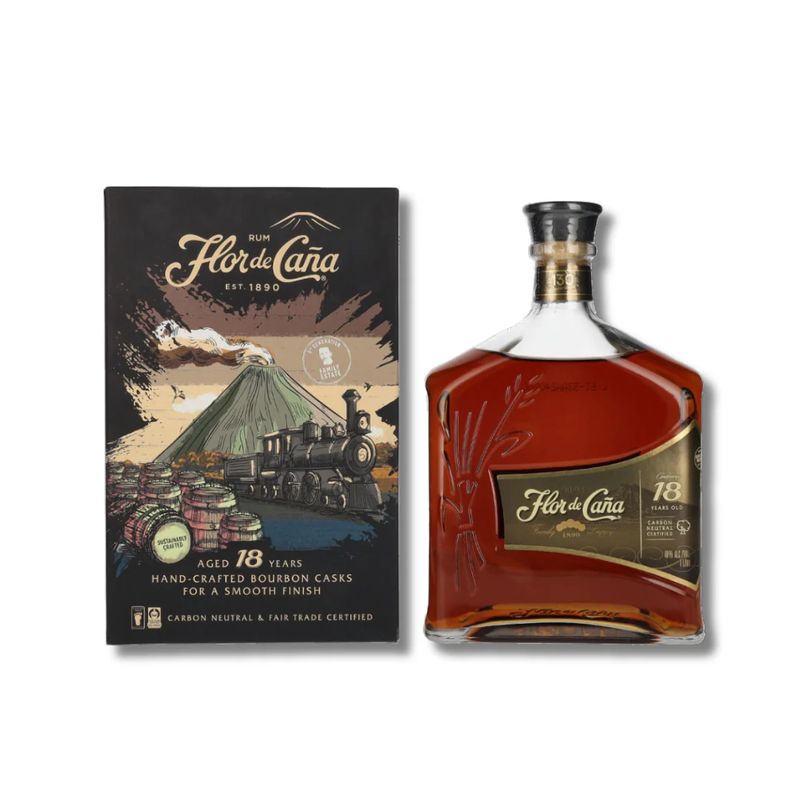 FLOR DE CAÑA - Ron Flor de Caña 18 años 750ml con estuche