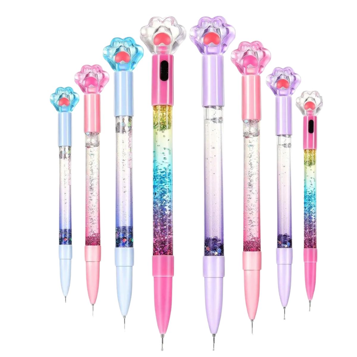 GENERICO - Pack De 4 Und Lapiceros Lluvia Glitter Kawaii