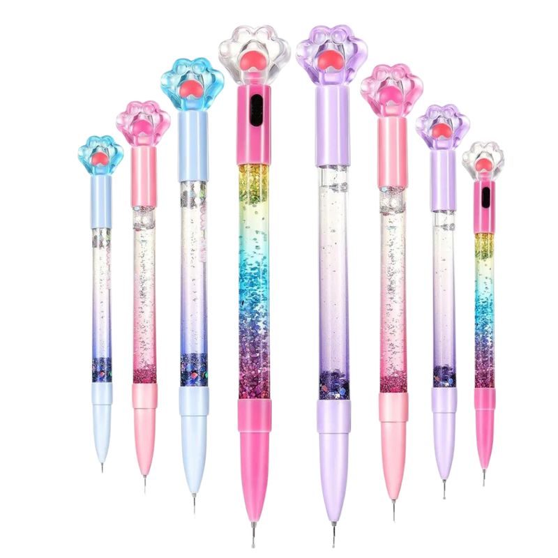 GENERICO - Pack De 4 Und Lapiceros Lluvia Glitter Kawaii