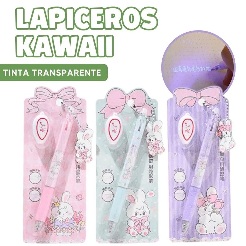 GENERICO - Pack De 4 Und Lapiceros Tinta Invisibles Kawaii