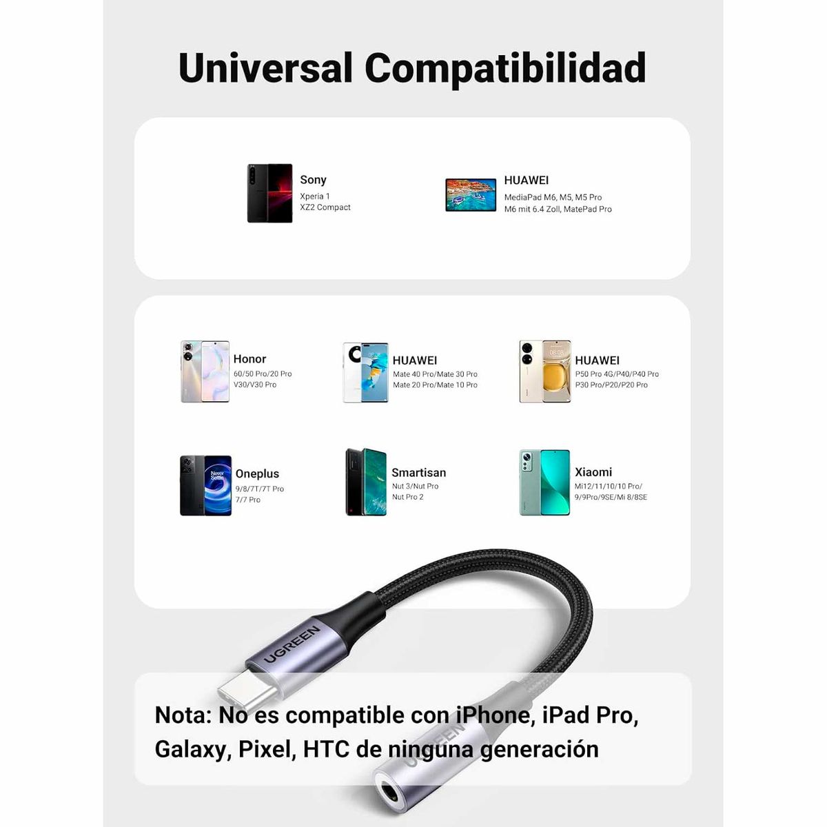 UGREEN - Ugreen Adaptador de audio USB-C a 3.5mm HiFi DAC AV142 - 30632