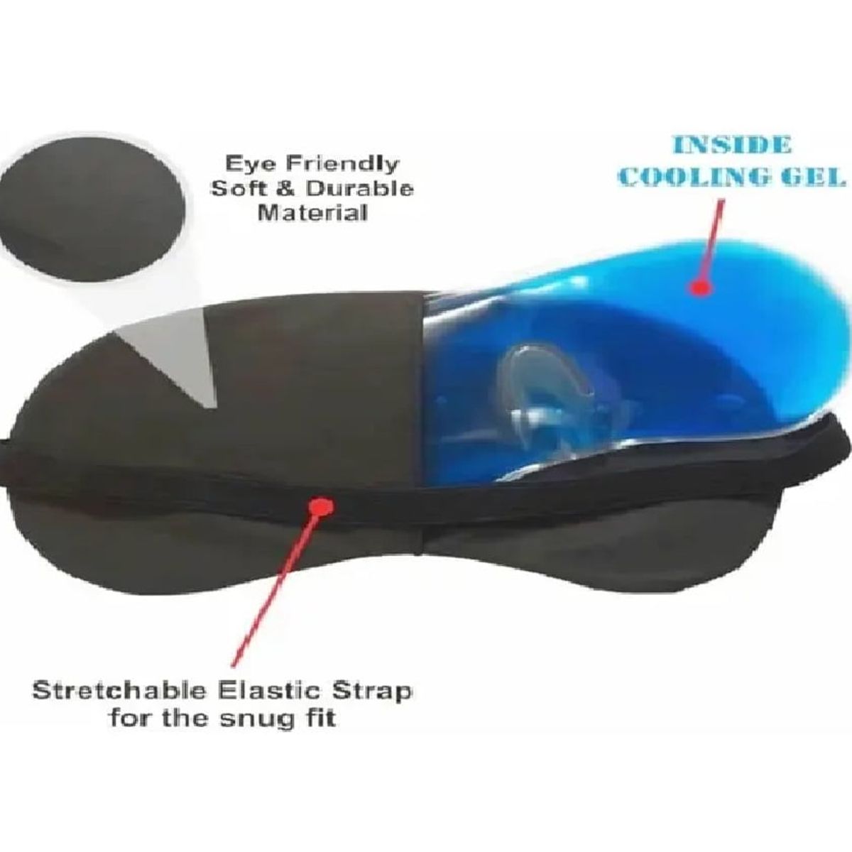 GENERICO - Máscara ANTIFAZ para ojos con gel frio y calor REUTILIZABLE