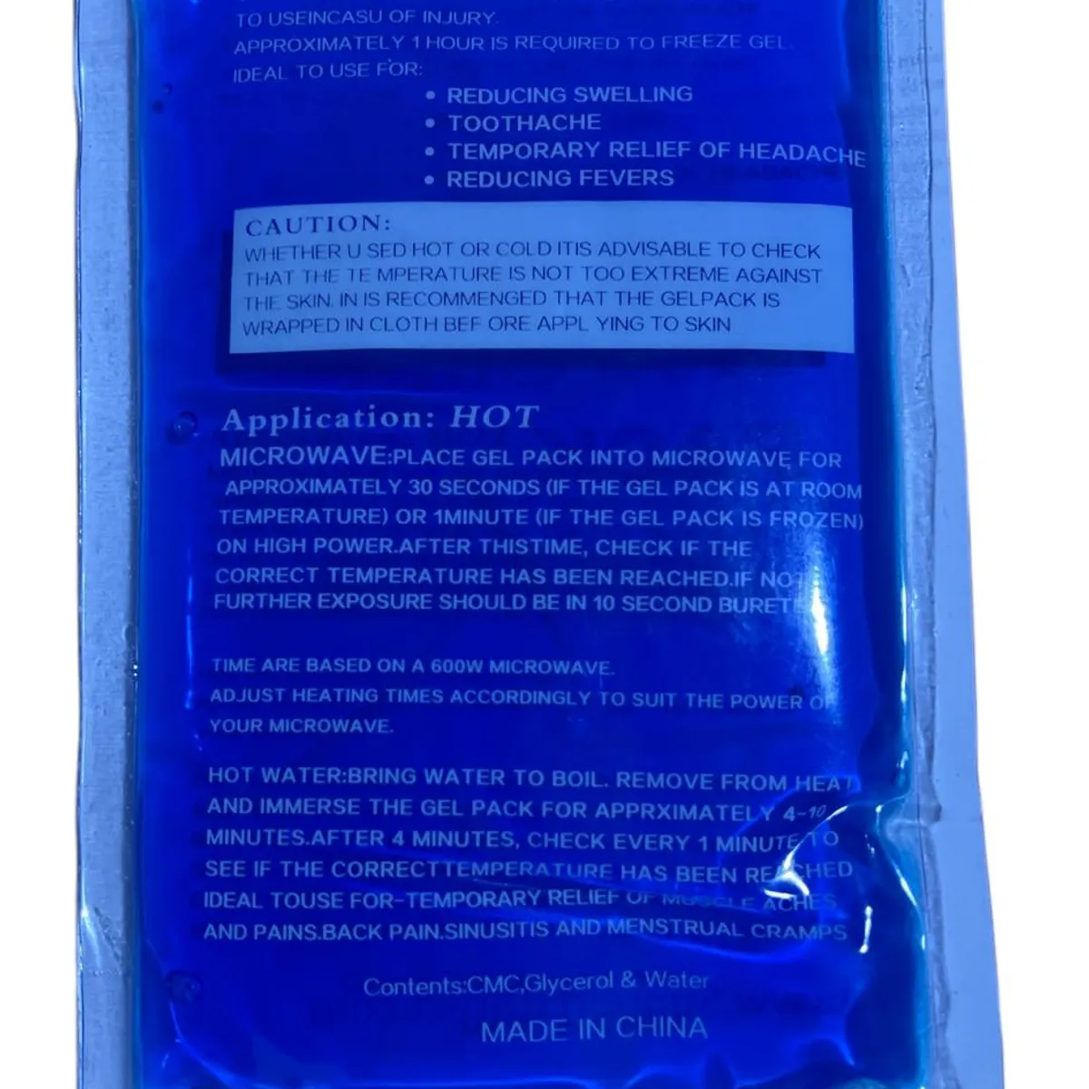 GENERICO - Compresa De Gel Frio/caliente REUTILIZABLE Terapia  Deporte