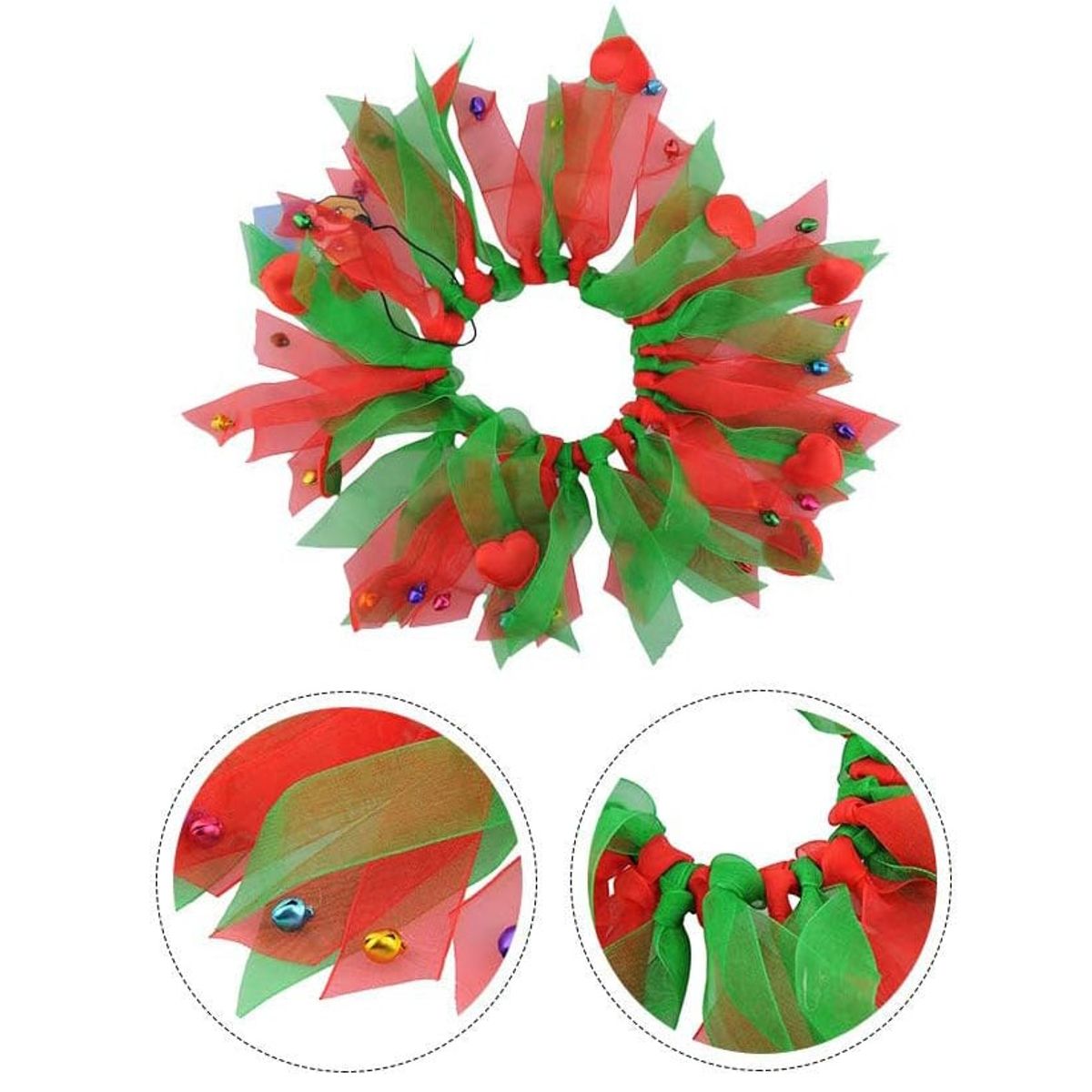 CAT OH - Ropa para perros Collar Arlequin de Navidad - L  34 – 38 CM