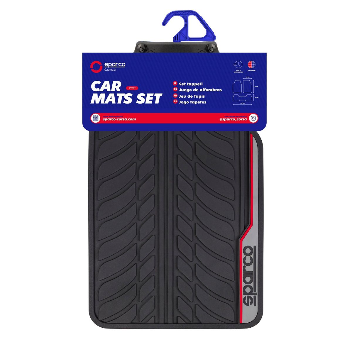 SPARCO - Piso Tapete Sparco En Pvc Pesado Antideslizantes Universal