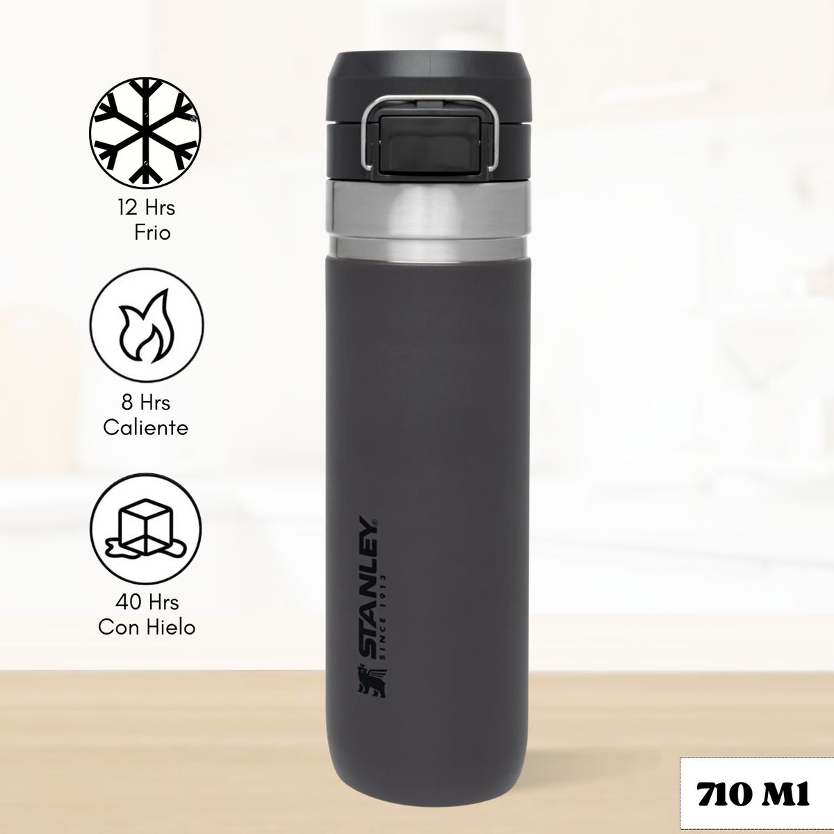 STANLEY - Termo de Bebida Flip Go Charcoal Stanley 710 Ml