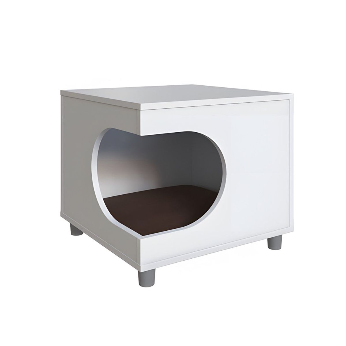 GENERICO - Velador Con Cama Para Mascotas Pety Blanco  Pet-House