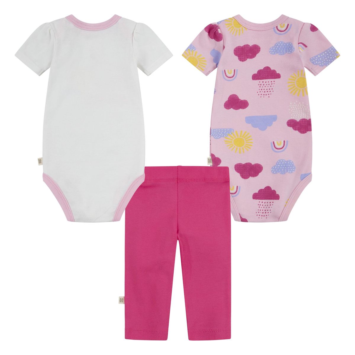 HUGGIES - Ropa de Bebé Huggies Conjunto 2 Bodies y Pantalón Niña Rosado Nuboso