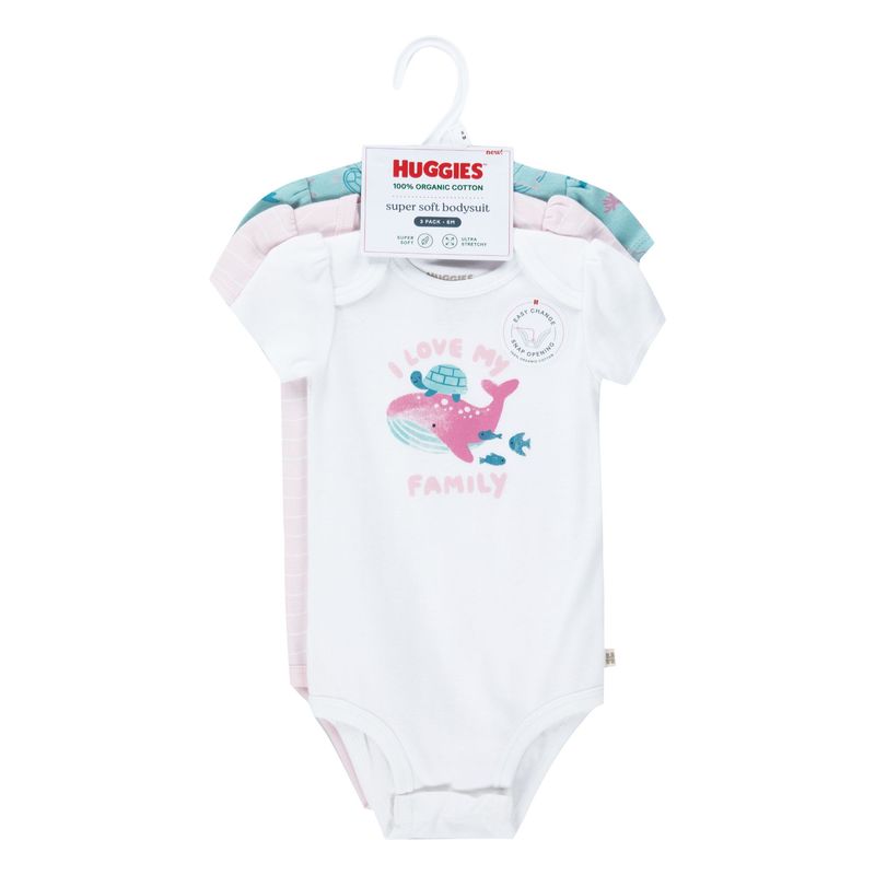 HUGGIES - Ropa de Bebé Huggies Pack de 3 Bodies Niña Blanco