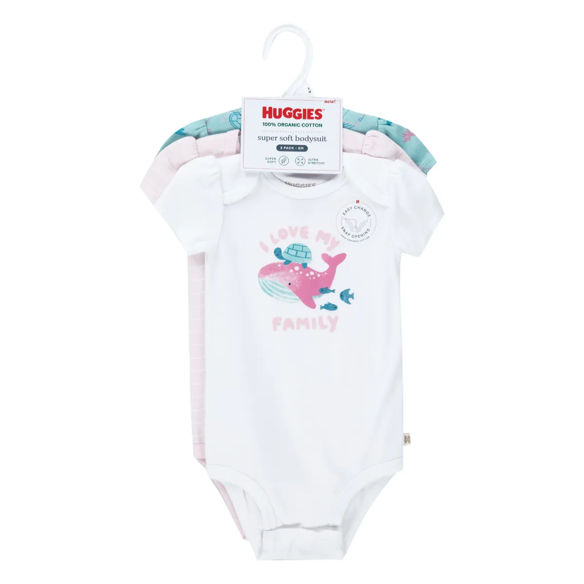 HUGGIES - Ropa de Bebé Huggies Pack de 3 Bodies Niña Blanco