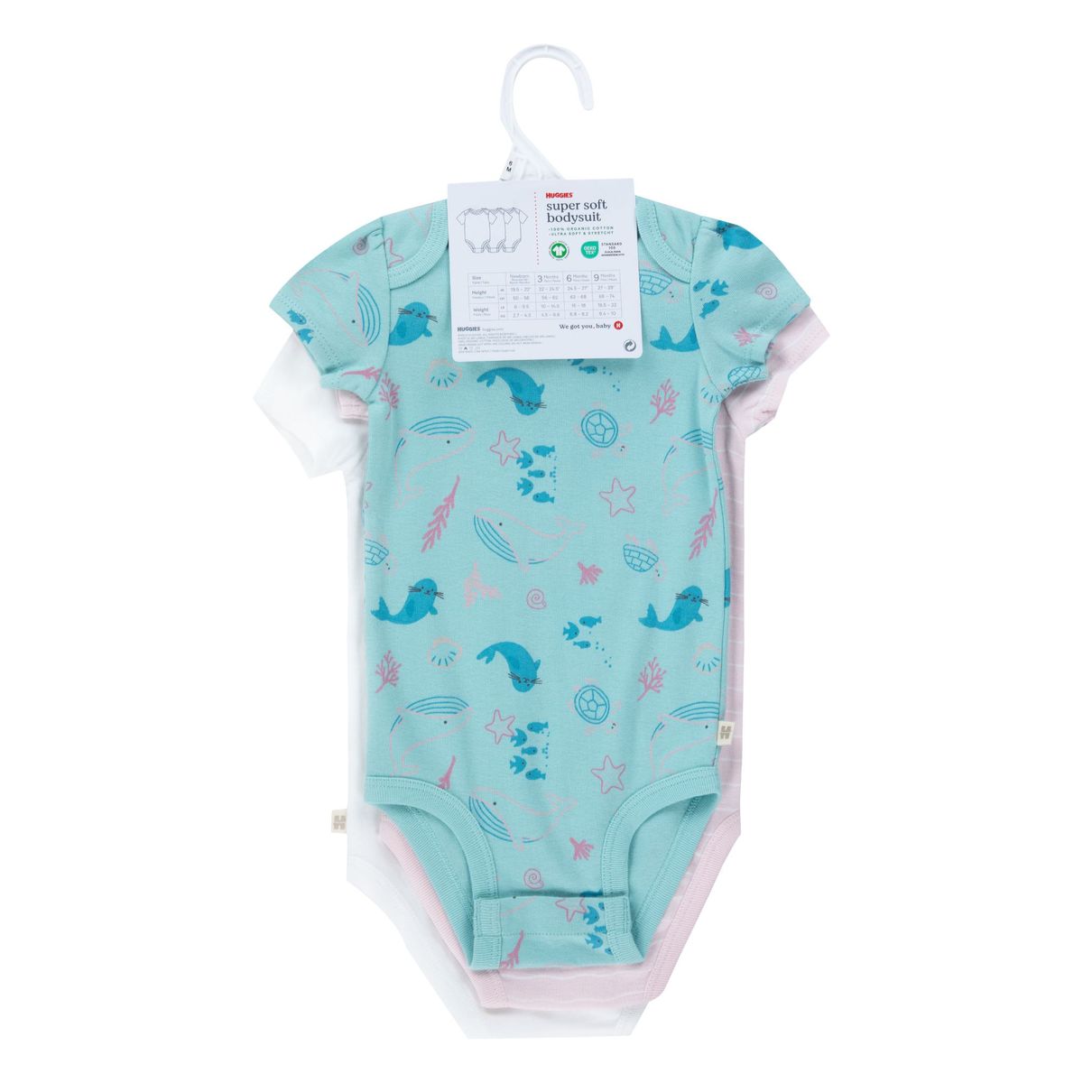 HUGGIES - Ropa de Bebé Huggies Pack de 3 Bodies Niña Blanco