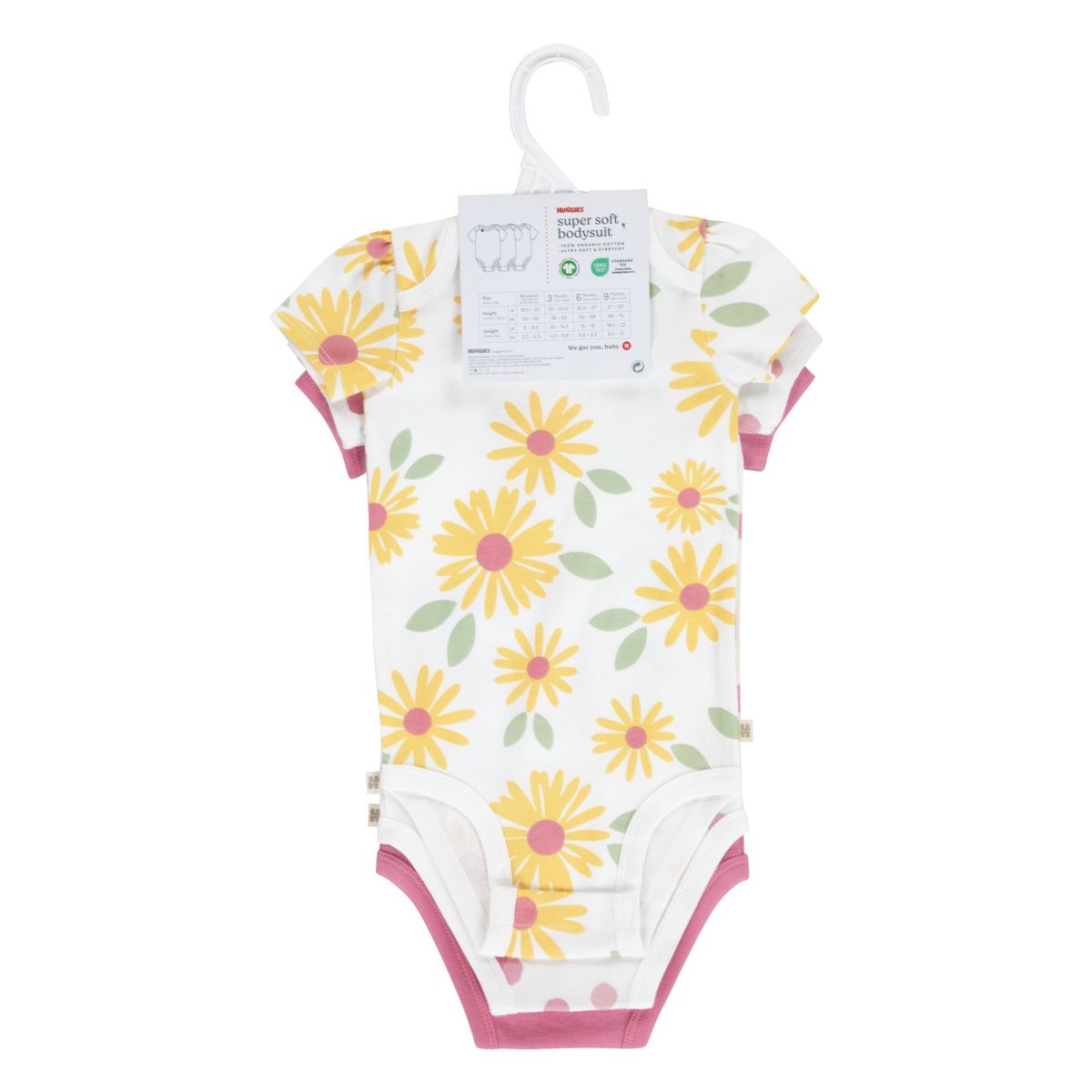 HUGGIES - Ropa de Bebé Huggies Pack de 3 Bodies Niña Rosado Aflorado