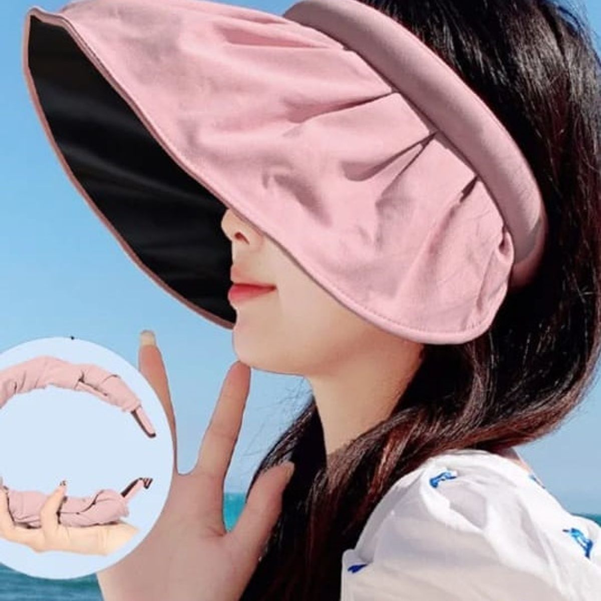 GENERICO - Visera Coreana Vincha para Mujer de Ala Ancha Gorro