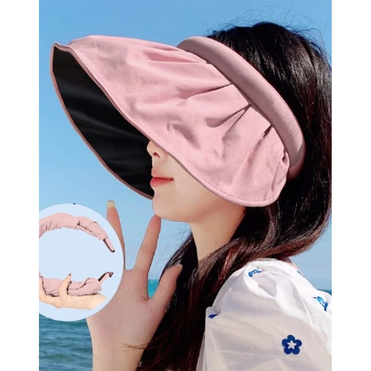 GENERICO - Visera Coreana Vincha para Mujer de Ala Ancha Gorro