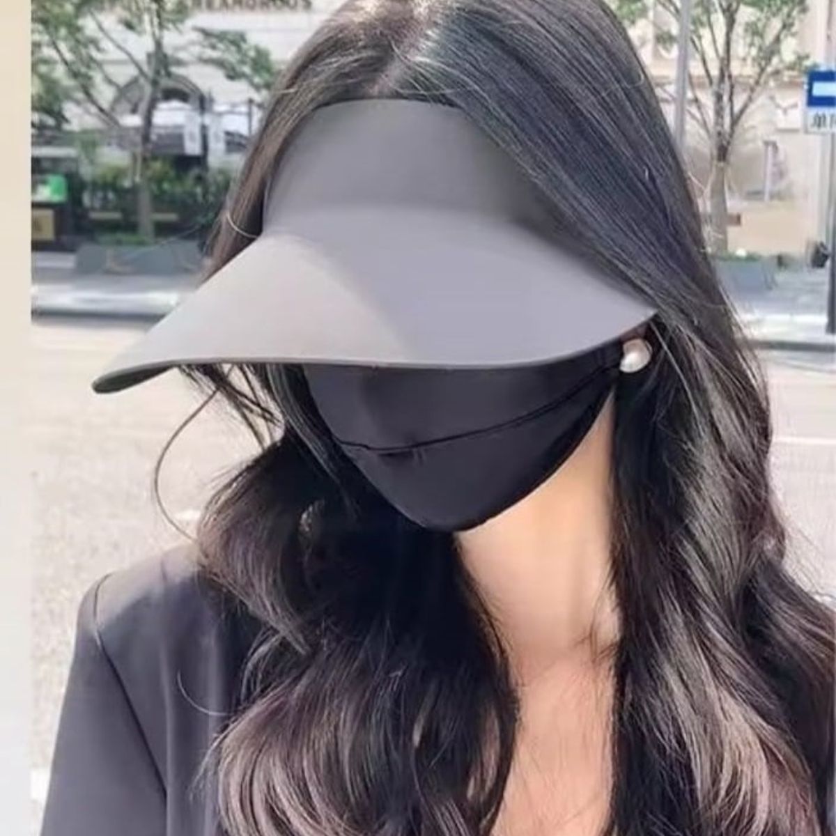 GENERICO - Visera Negra UPF50 Unisex Gorro Estilo Coreano