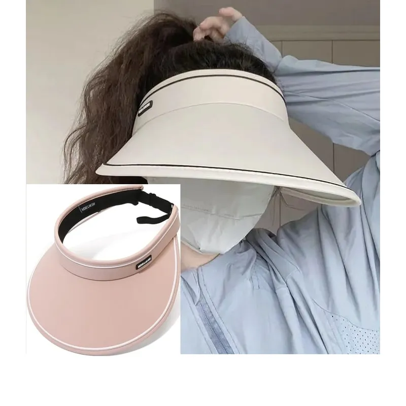 GENERICO - Visera Rosada para Mujer de Ala Ancha Sombrero Estilo Coreano