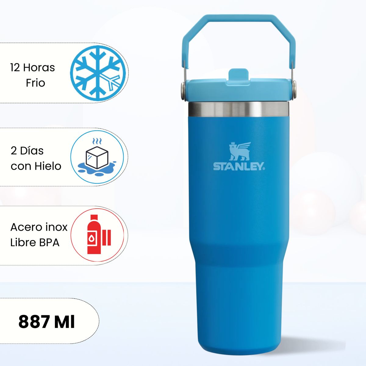 STANLEY - Flip Straw Tumbler Azure Stanley 887 Ml