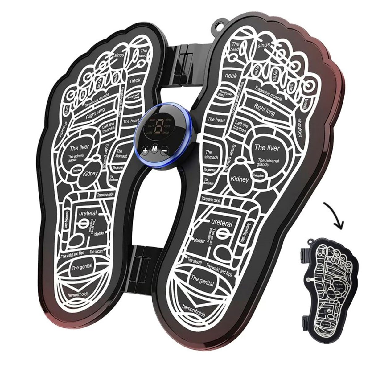 GENERICO - Eléctroestimulador Masajeador para Pies Plegable Recargable y Portátil