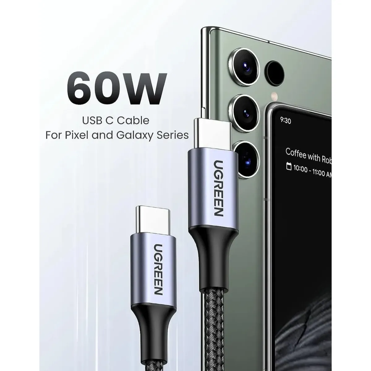 UGREEN - Ugreen Cable de Carga Rápida USB-C a USB-C 60W QC PD 1M US261 - 50150