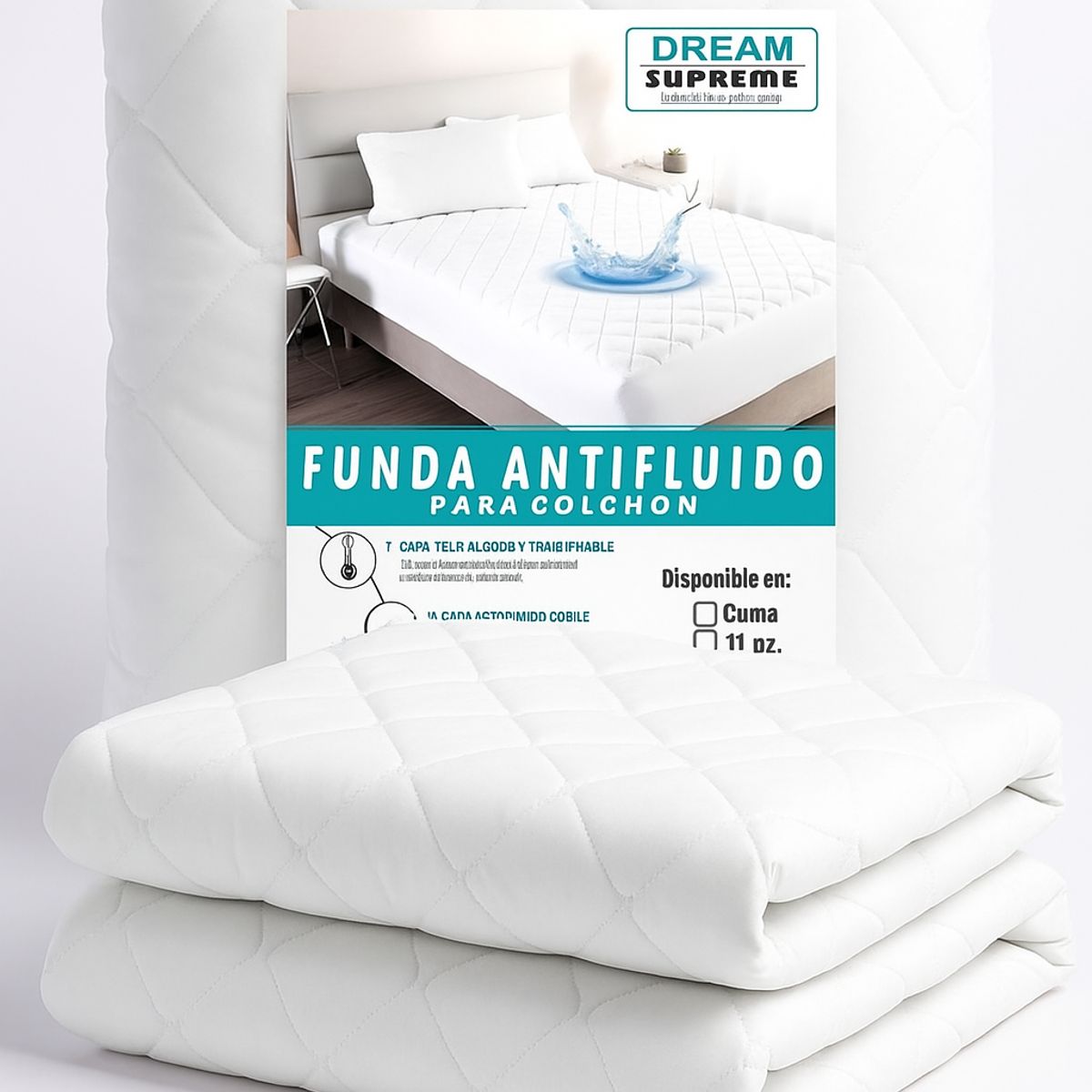GENERICO - Protector de Colchón 2 PLAZAS IMPERMEABLE - ANTIÁCAROS - ACOLCHADO I DREAM SUPREME