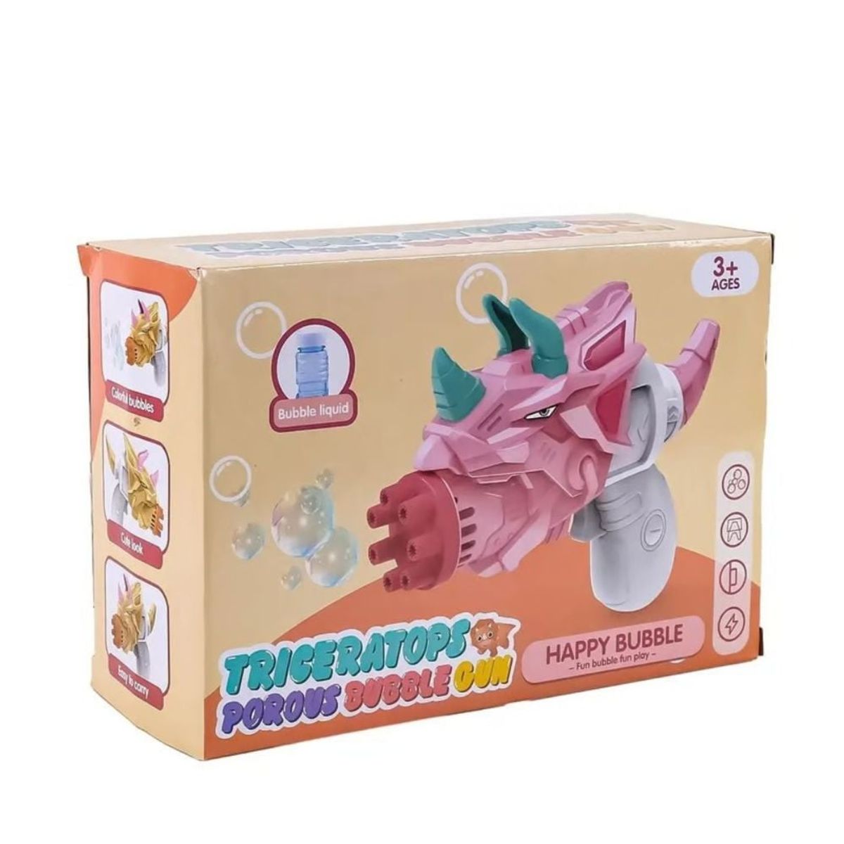 GENERICO - Generador de Burbujas Dino Happy Rosa