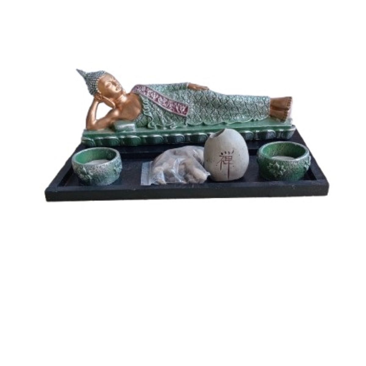 GENERICO - Set Decorativo Buda Reclinado  Estilo Zen Oriental