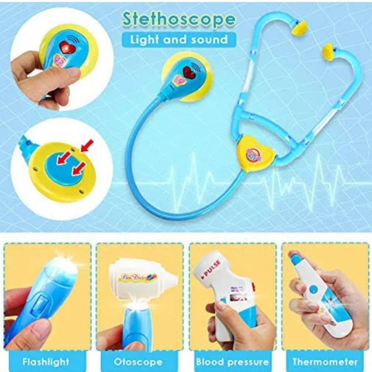 GENERICO - Set de Doctor de niños con Estetoscopio y Maletín