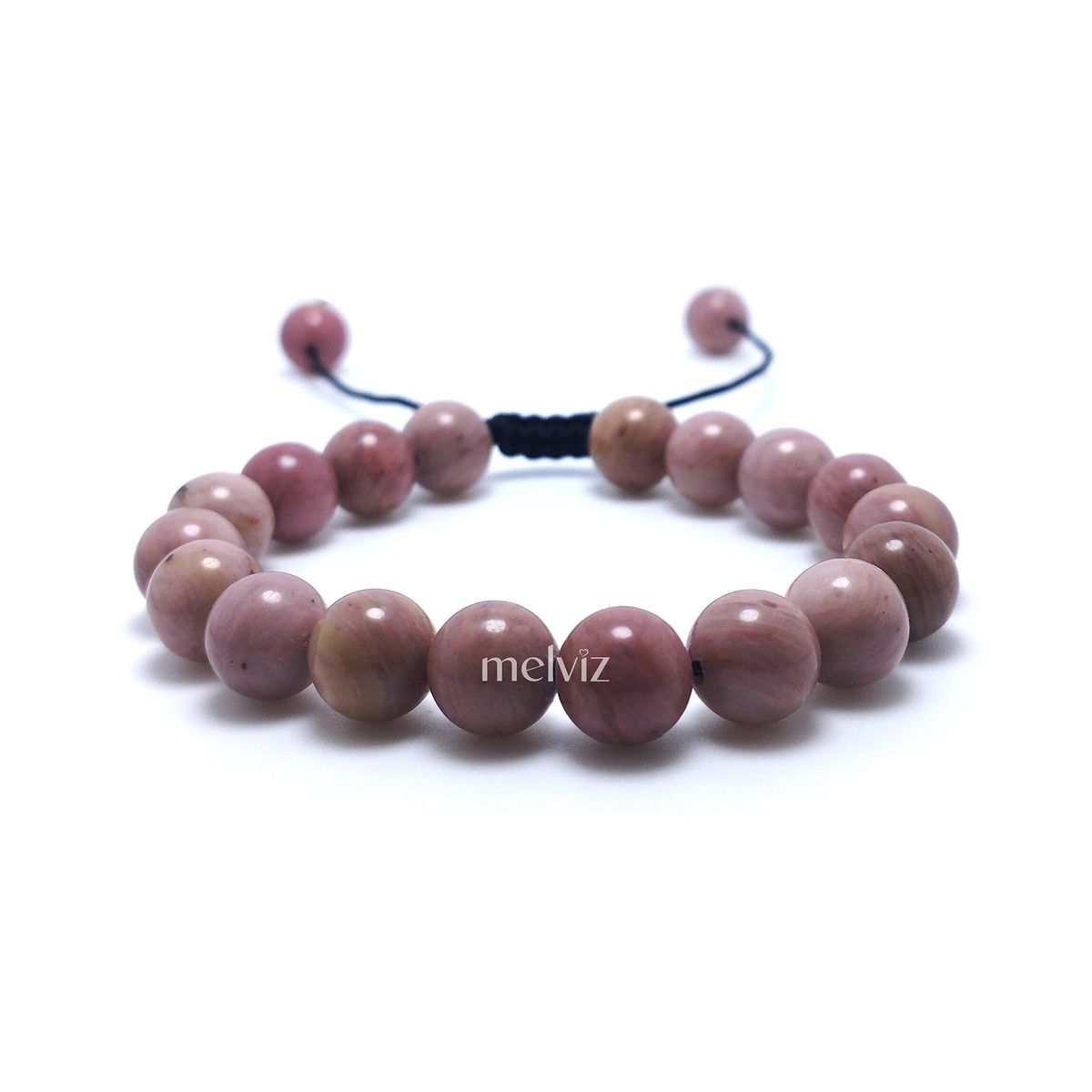 GENERICO - Pulsera Piedra Natural Ópalo Rose 8 mm Regulable Para Mujer y Hombre