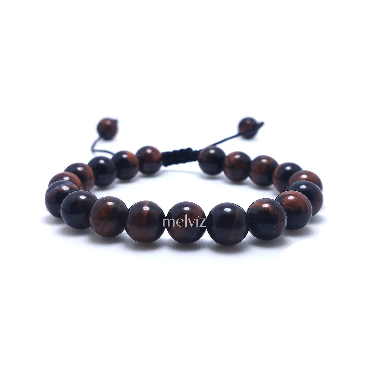GENERICO - Pulsera Piedra Natural Ojo de Tigre Red Regulable Para Mujer y Hombre