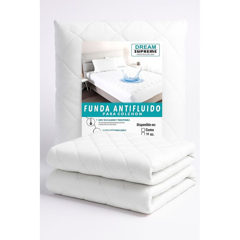 GENERICO - Protector de Colchón 1.5 PLAZAS IMPERMEABLE - ANTIÁCAROS - ACOLCHADO I DREAM SUPREME