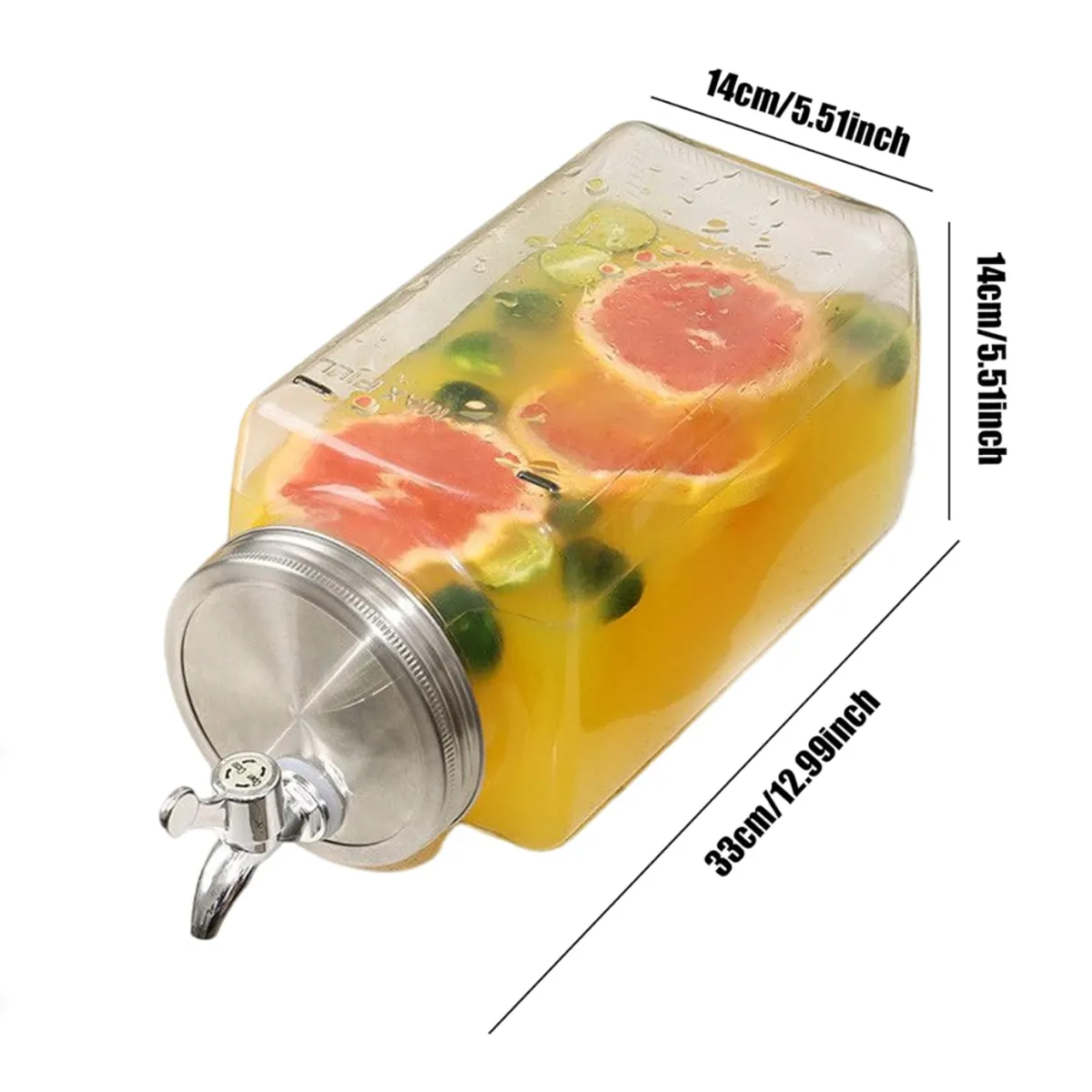 GENERICO - Dispensador de bebidas de vidrio de 3 litros