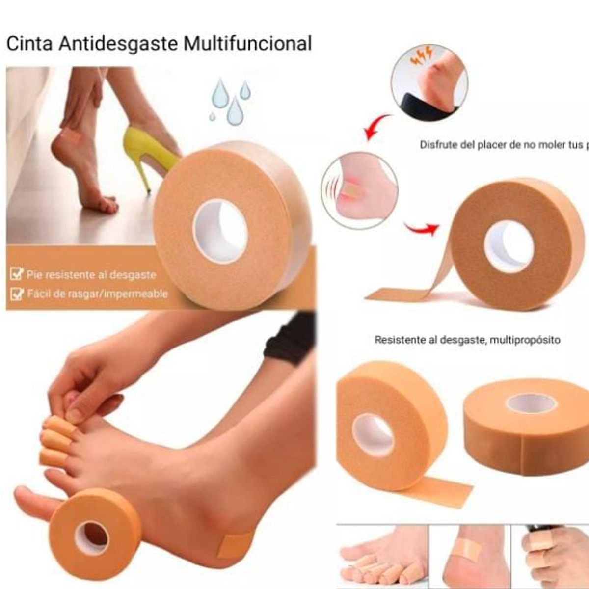GENERICO - Rollo de cinta protectora para el cuidado de pies